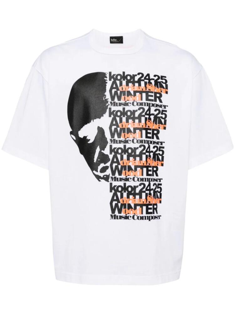 Kolor graphic-print cotton T-shirt - White Cover