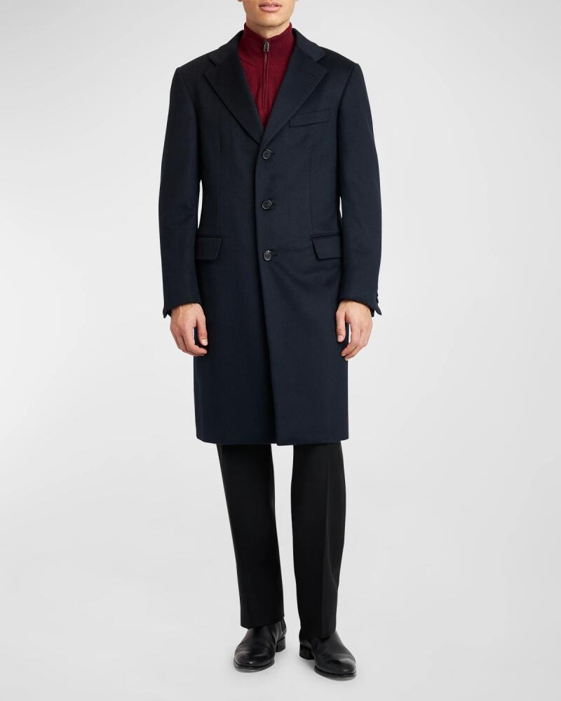 Brioni Men's Solid Wool Topcoat Cover