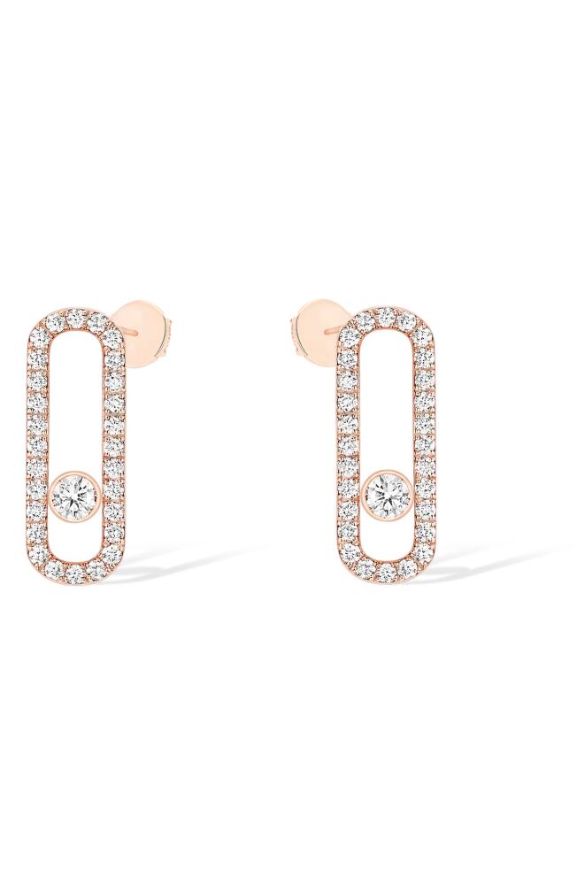 Messika Uno Diamond Pavé Stud Earrings in Pink Gold Cover