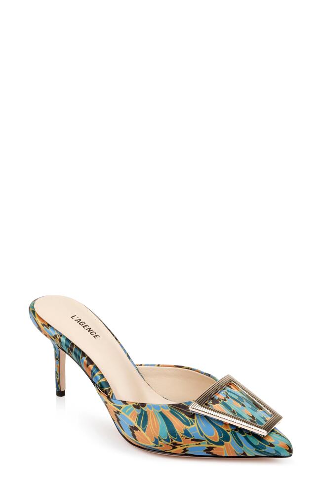 L'AGENCE Charlene Buckle Mule in Parrot Feather Cover