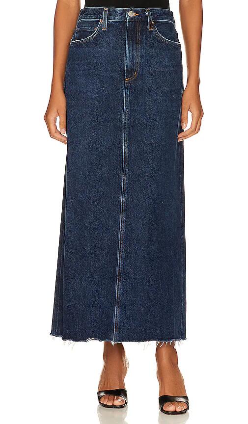 AGOLDE Hilla Long Line Skirt in Blue Cover