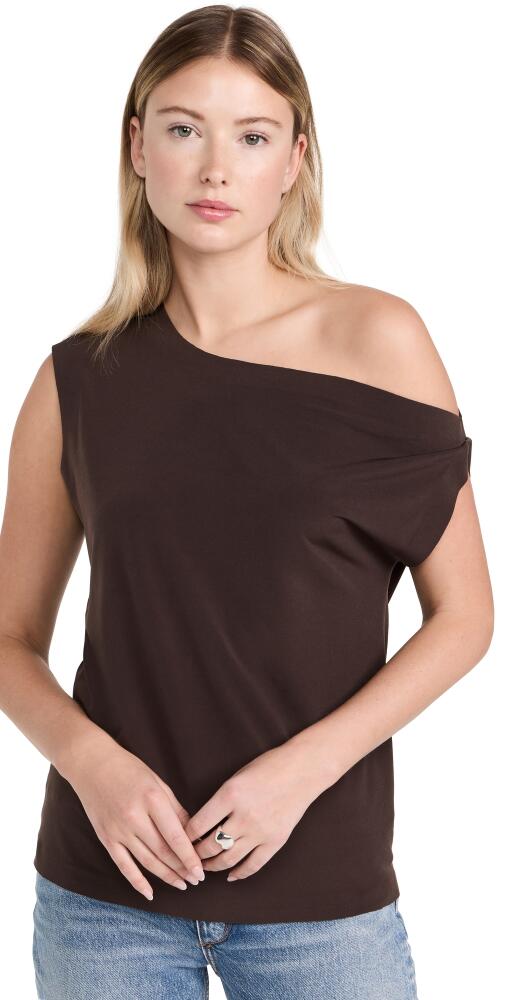 Norma Kamali Drop Shoulder Top Chocolate Cover