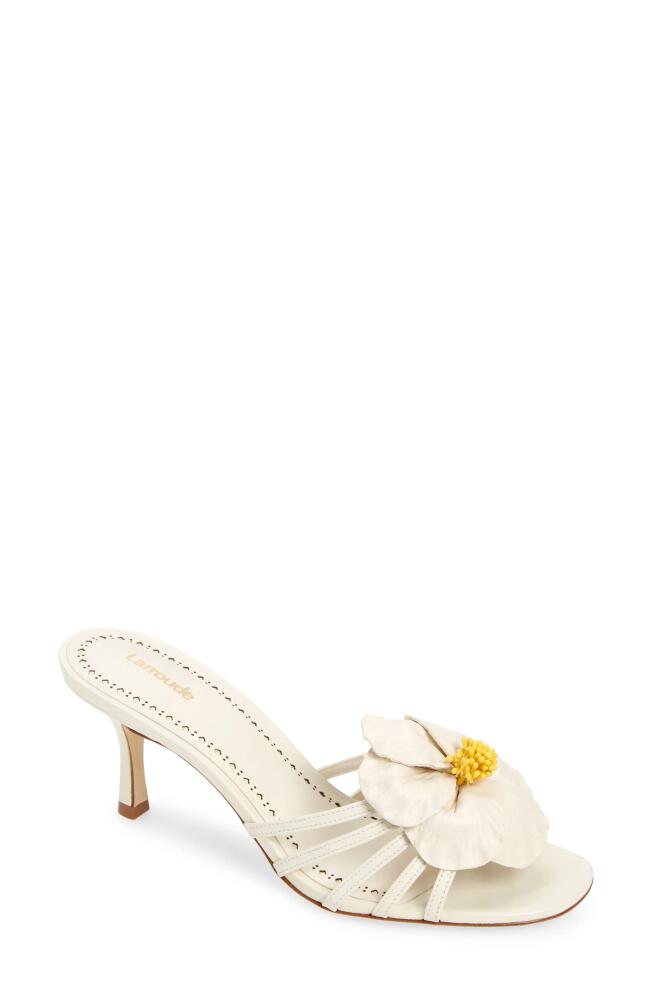 Larroudé Magnolia Slide Sandal in Ivory Cover