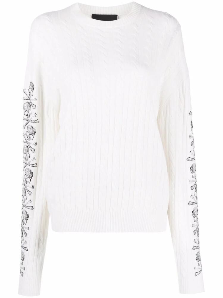 Philipp Plein sequin skull pullover jumper - Neutrals Cover