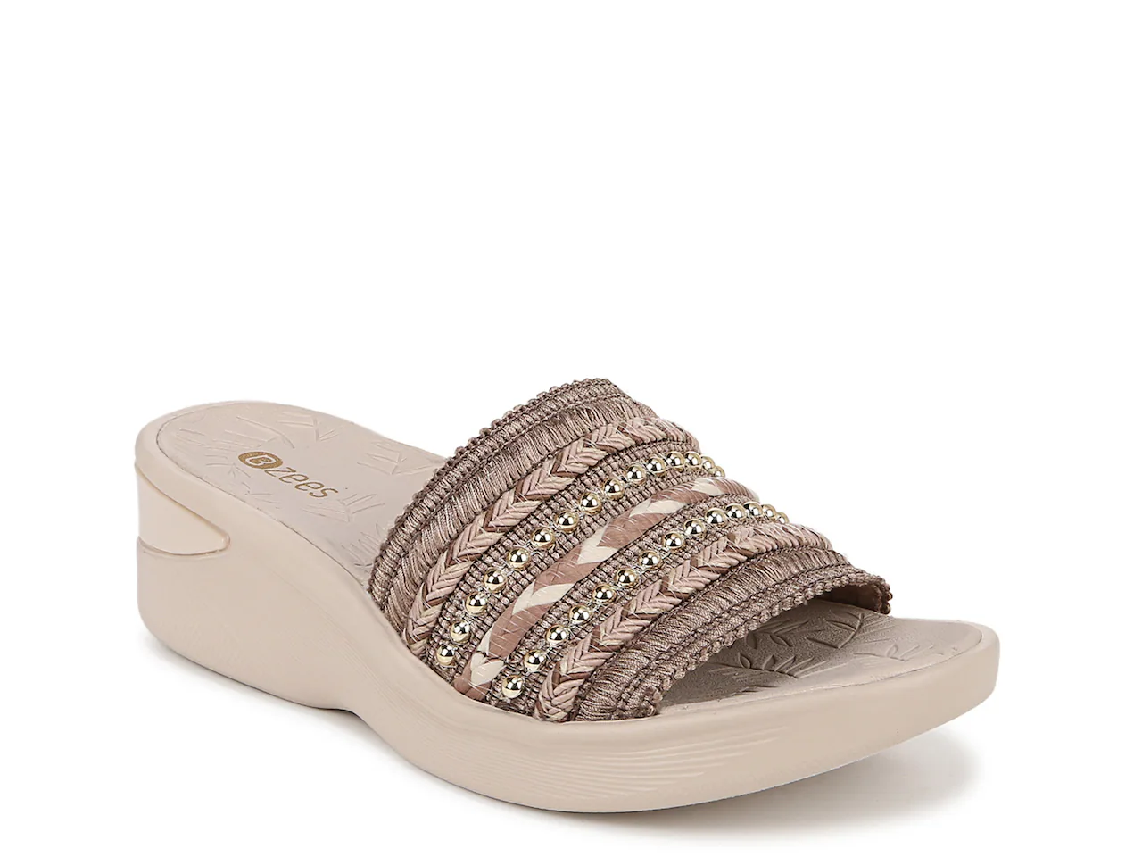 BZees Wide Width Sunshine Wedge Sandal | Women's | Taupe Cover