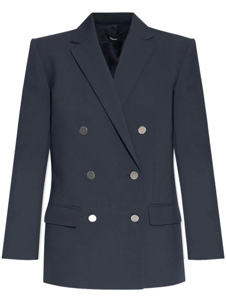 Theory shoulder-pads double-breasted blazer - Blue Cover