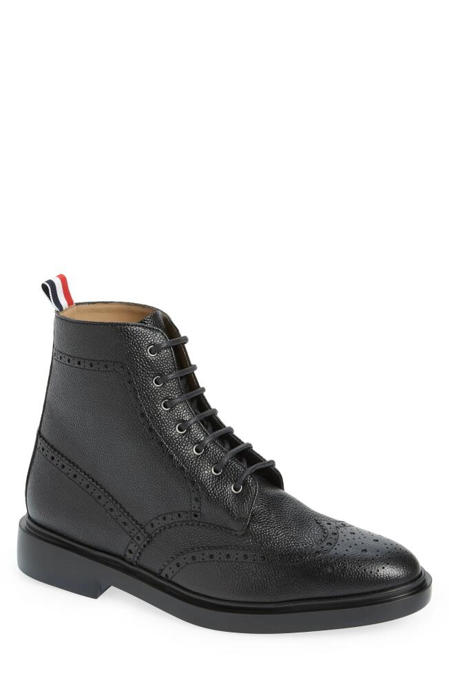 Thom Browne Classic Wingtip Lace-Up Boot in Black Cover