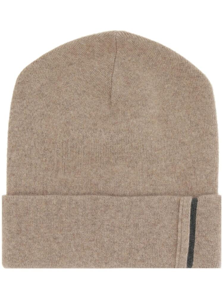 Brunello Cucinelli Monili-detail cashmere beanie - Neutrals Cover