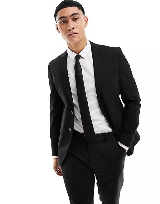 Selected Homme slim blazer in black Cover