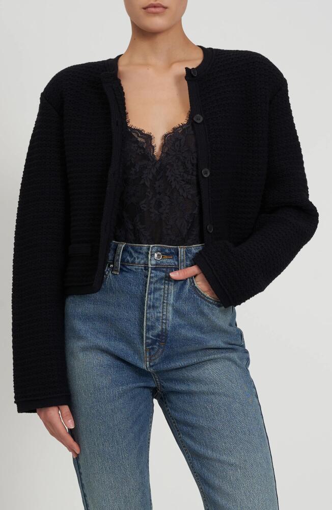 Rebecca Minkoff Ludlow Boxy Cardigan in True Black Cover