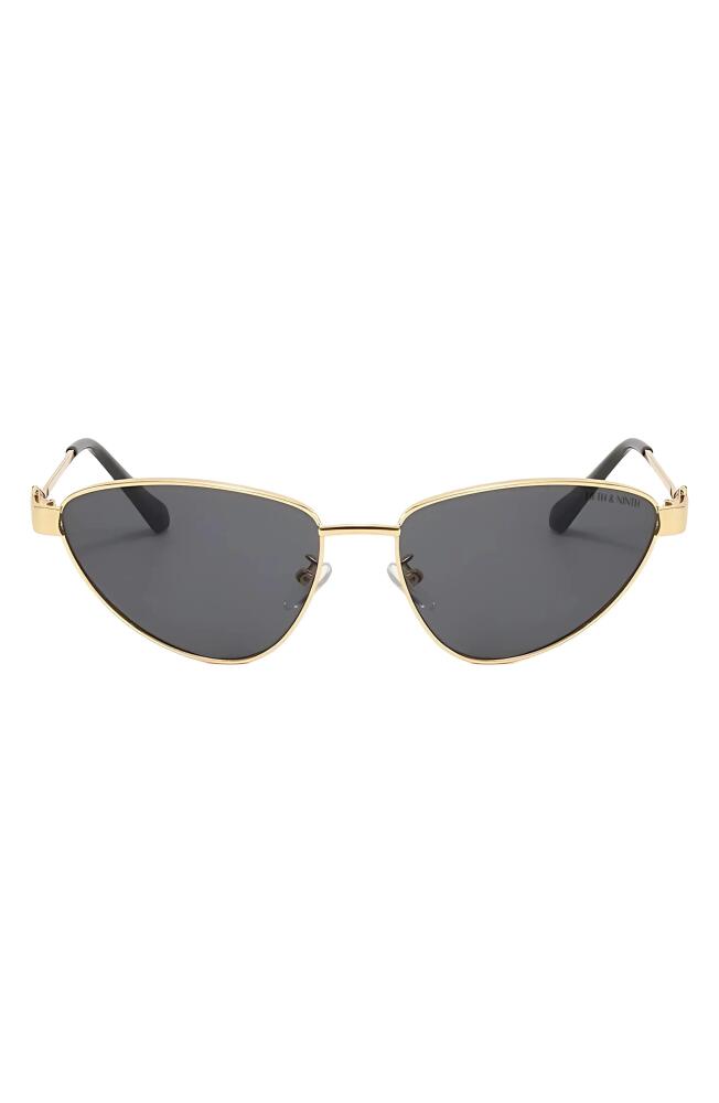 Fifth & Ninth Jasmine 58mm Polarized Cat Eye Sunglasses in Gold /Black Cover