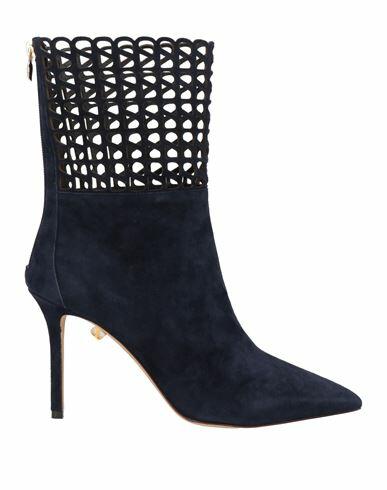 Skorpios Woman Ankle boots Navy blue Leather Cover