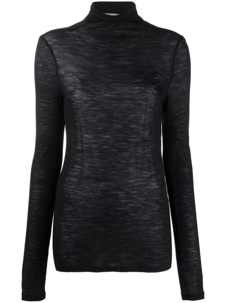 Semicouture semi-sheer knitted jumper - Black Cover