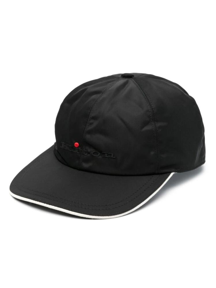 Kiton logo-embroidered cap - Black Cover