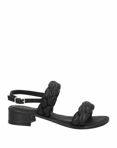 Cafènoir Woman Sandals Black Soft Leather Cover