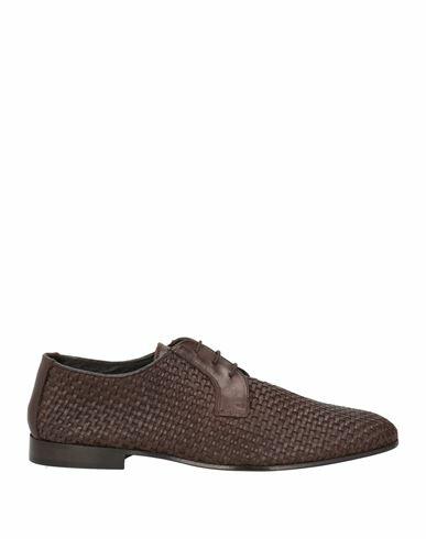 Baldinini Man Lace-up shoes Dark brown Leather Cover