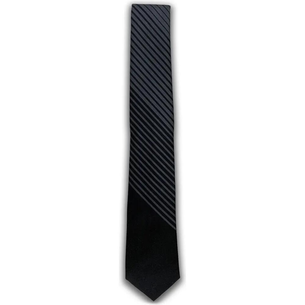 Brooklyn Brigade Variegated Stripe Cotton Tie in Black/Grey Cover