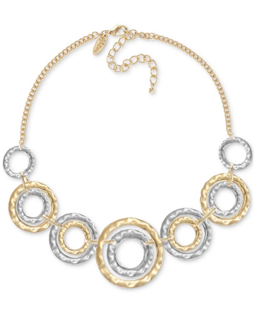 Style & Co Two-Tone Hammered Link Statement Necklace, 18" + 3" extender, Created for Macy's - Two Tone Cover