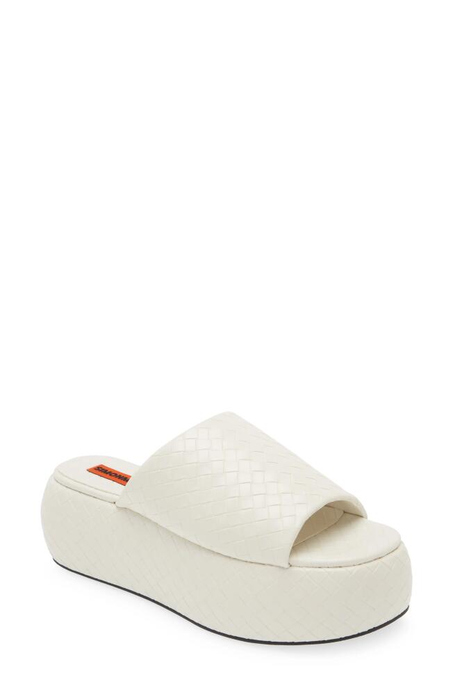 Simon Miller Cloudy Woven Platform Slide Sandal in Macadamia Cover