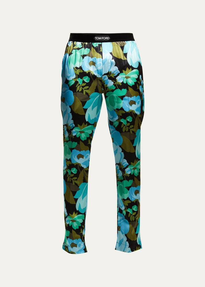 TOM FORD Men's Floral Silk Pajama Pants Cover