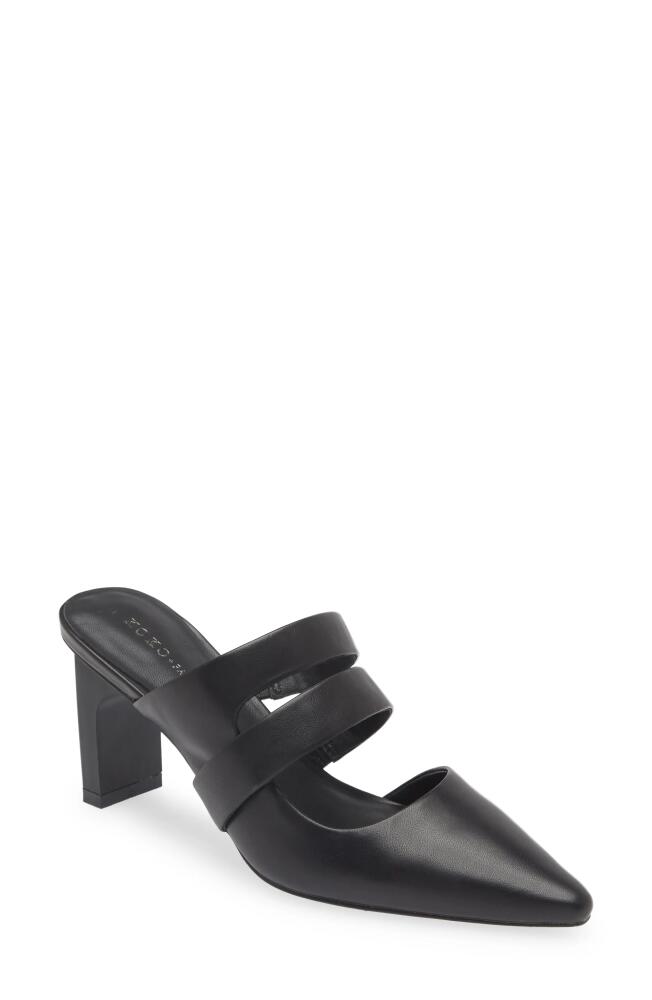 KOKO + PALENKI Century Pointed Toe Mule in Black Leather Cover