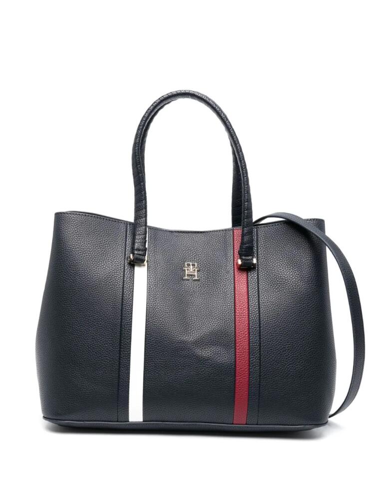 Tommy Hilfiger monogram-plaque tote bag - Blue Cover