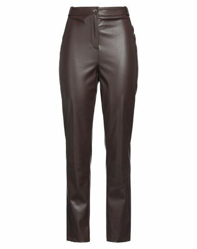 Blugirl Blumarine Woman Pants Dark brown Polyester, Polyurethane Cover