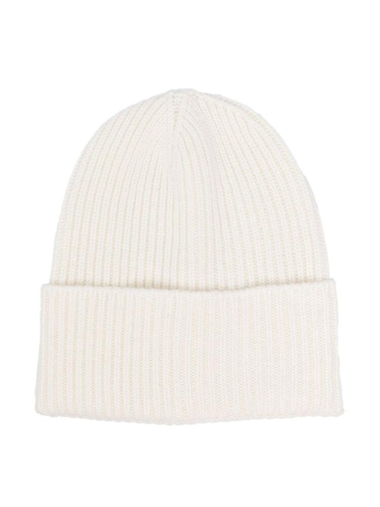 Liska ribbed-knit cashmere beanie - White Cover