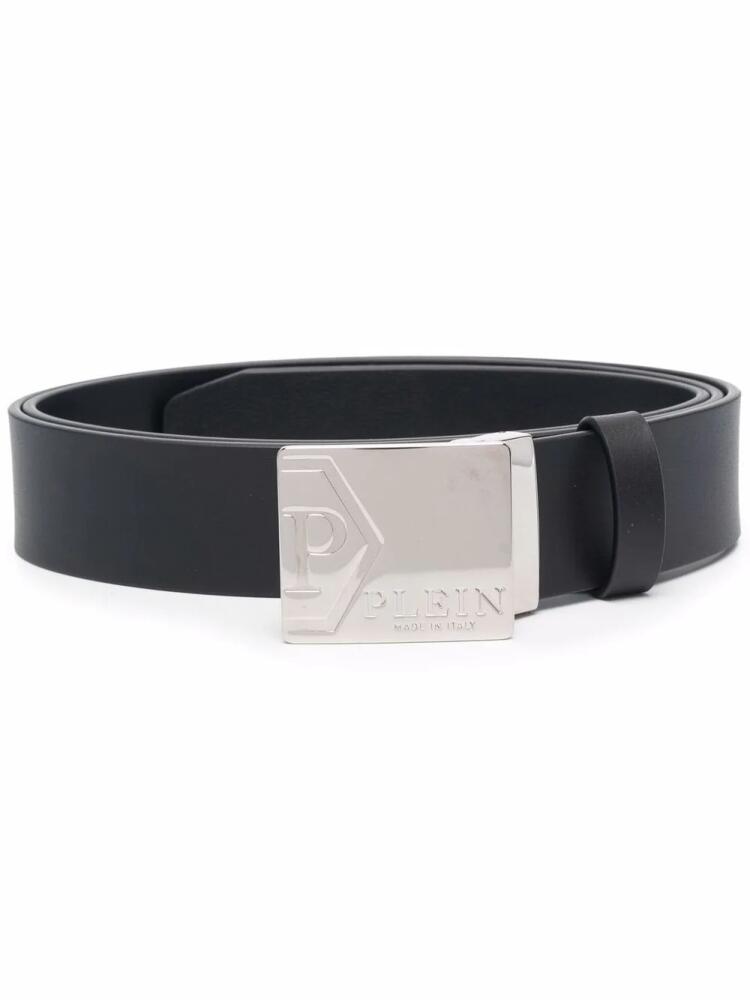 Philipp Plein logo-plaque leather belt - Black Cover