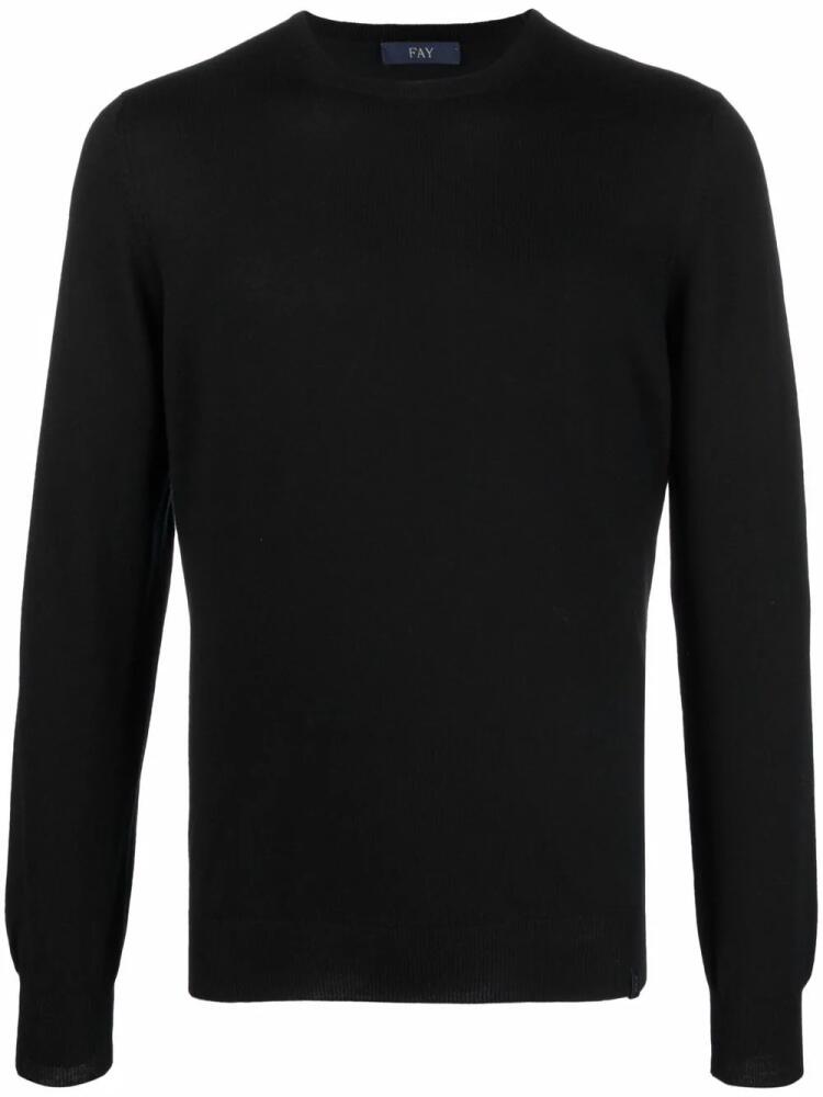 Fay crew neck knitted jumper - Black Cover