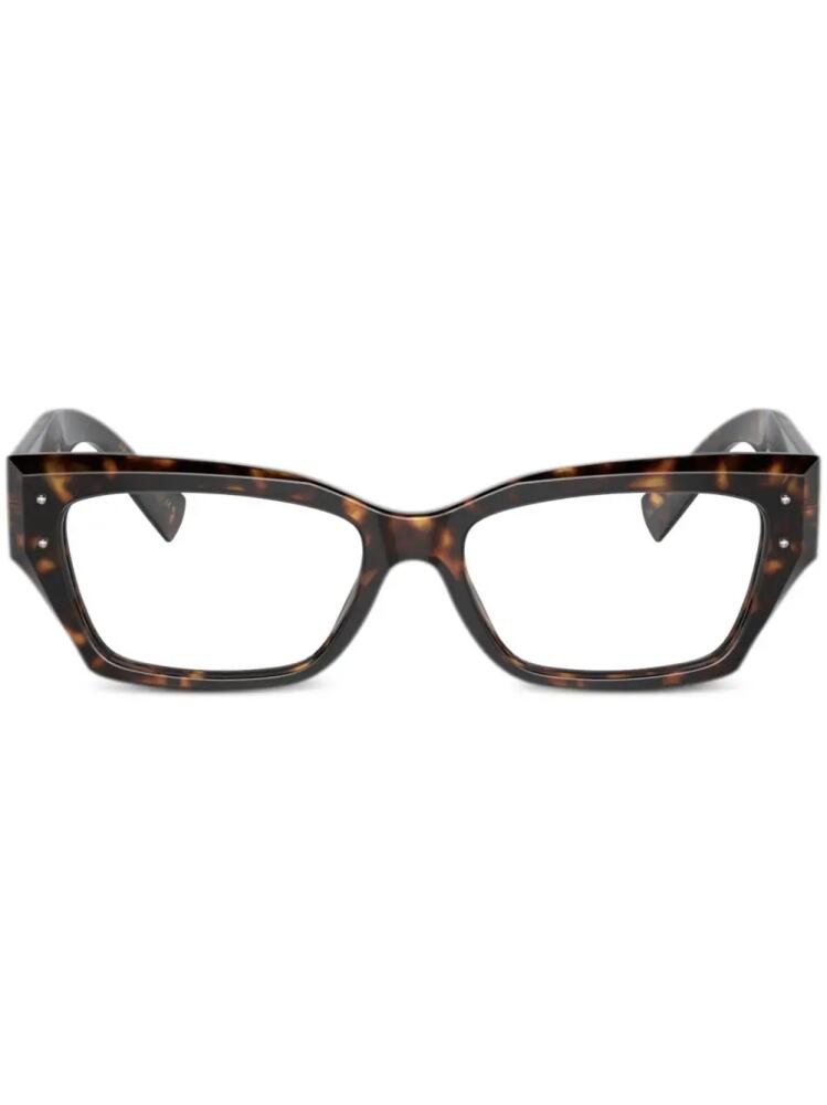 Dolce & Gabbana Eyewear tortoiseshell-effect rectangle-frame glasses - Brown Cover