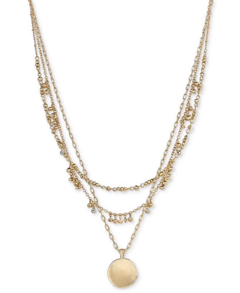 Style & Co Mixed-Metal Layered Beaded Pendant Necklace, 17" + 3" extender, Created for Macy's - Gold Cover