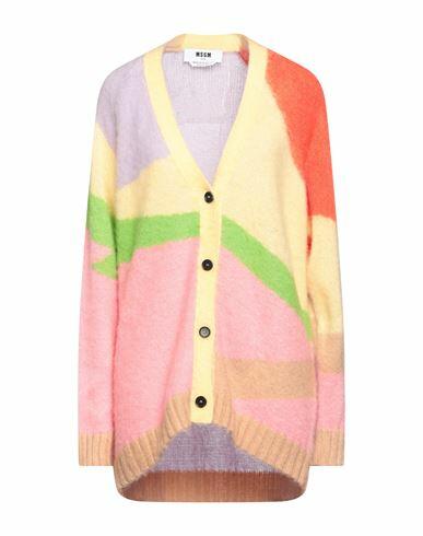 Msgm Woman Cardigan Light yellow Acrylic, Polyamide, Mohair wool Cover