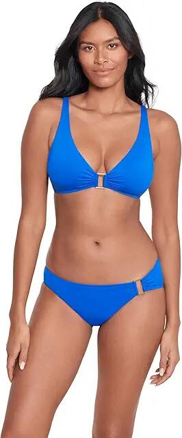 LAUREN Ralph Lauren Beach Club Solids Ring Side Hipster (Blue) Women's Swimwear Cover