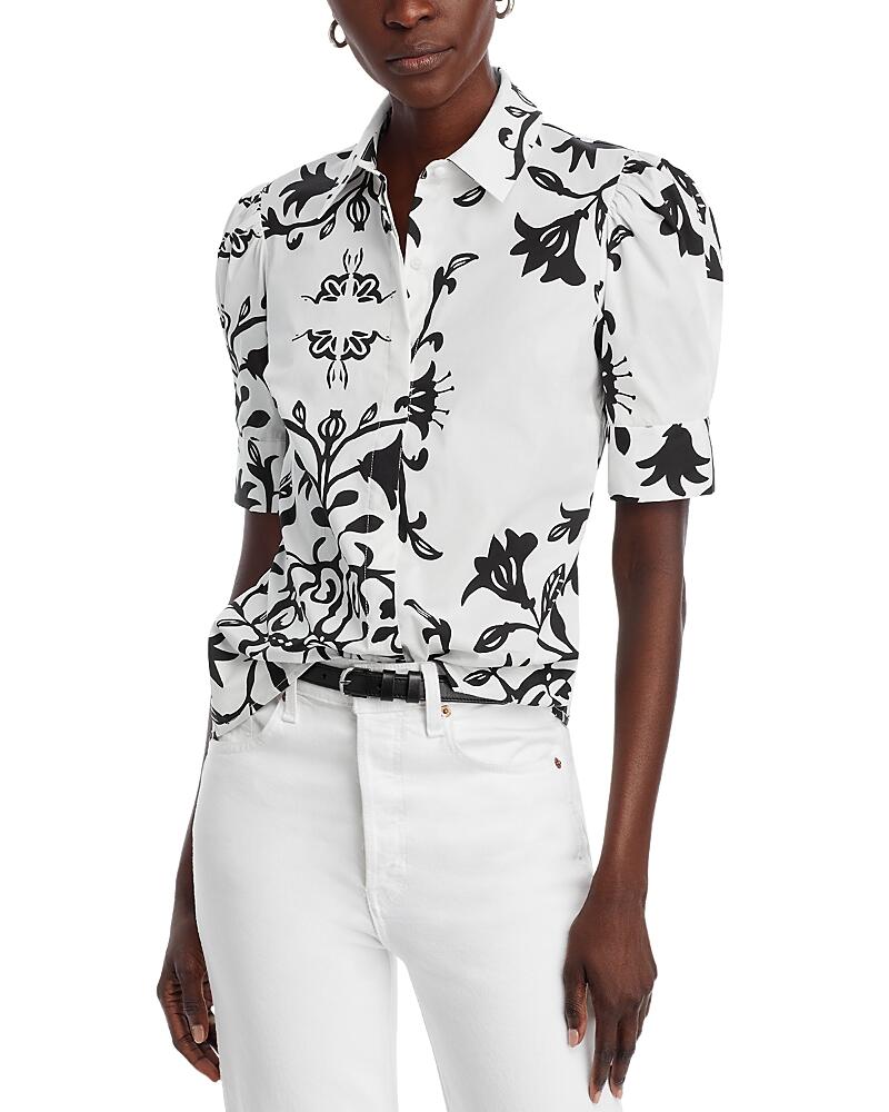 T Tahari Printed Short Sleeve Blouse Cover