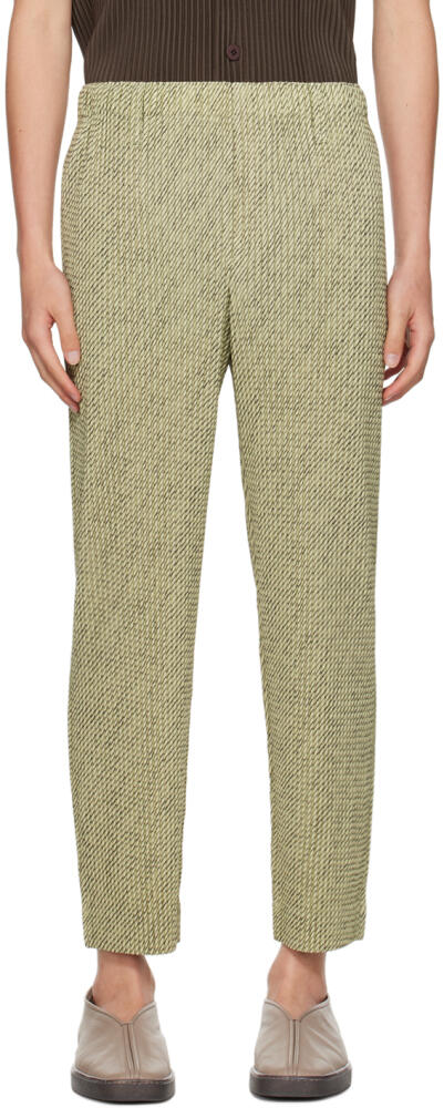 HOMME PLISSÉ ISSEY MIYAKE Green Diagonals Trousers Cover