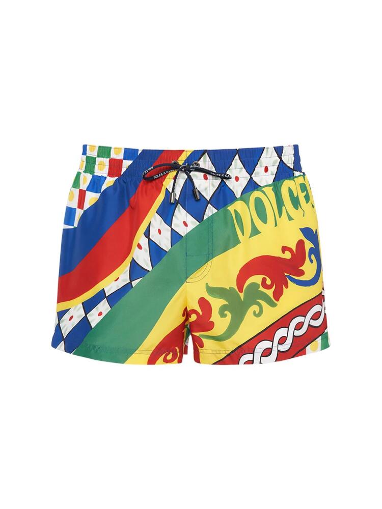 DOLCE & GABBANA Printed Nylon Swim Shorts Cover