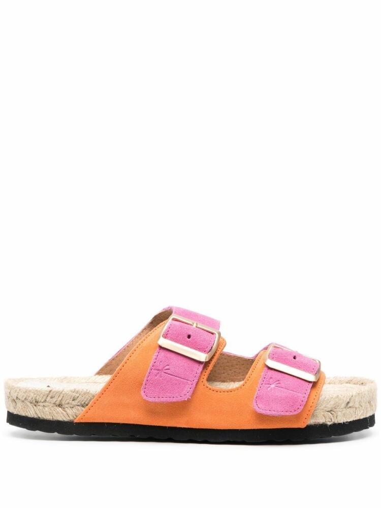 Manebi colour-block open-toe sliders - Pink Cover