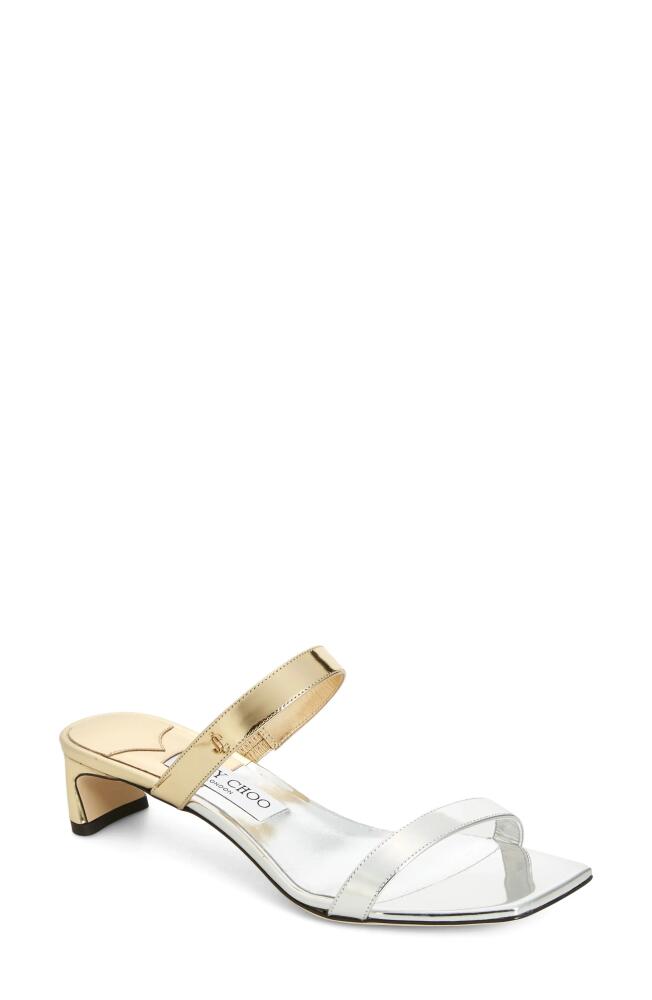 Jimmy Choo Kyda Slide Sandal in Silver/Gold Cover