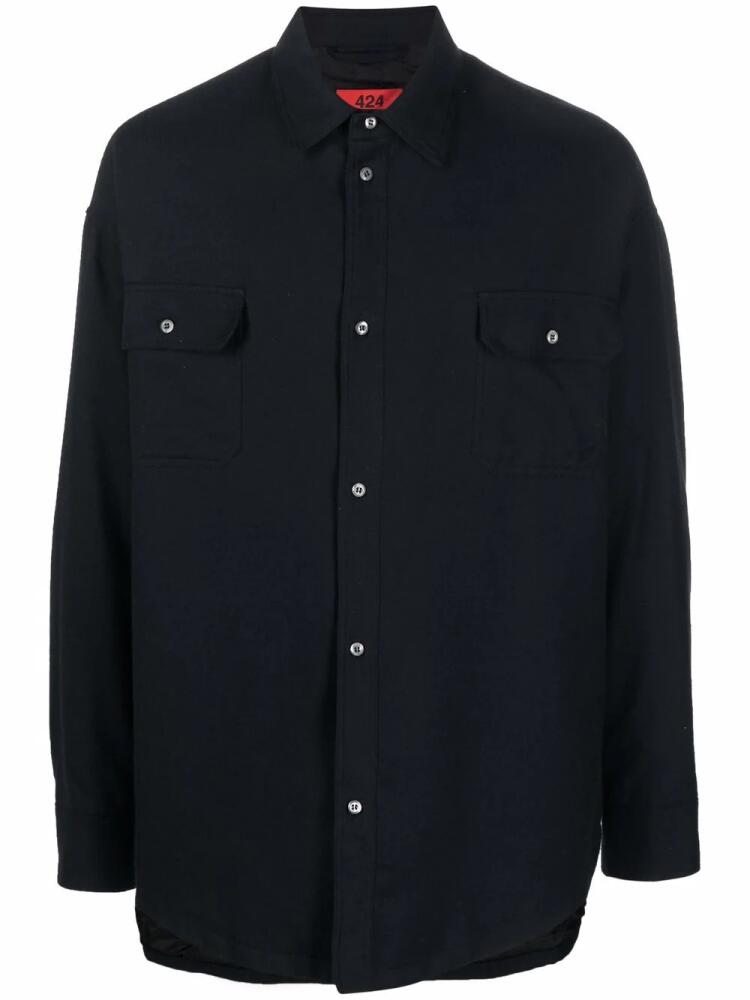 424 Fairfax long-sleeve shirt jacket - Black Cover