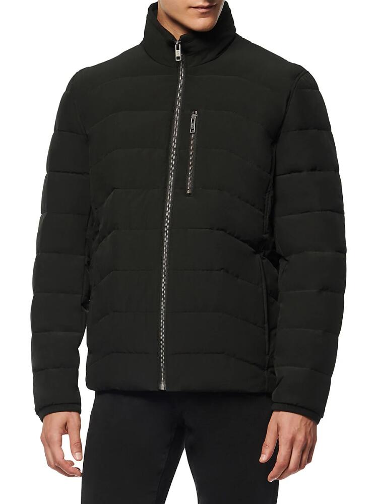 Andrew Marc Men's Carlisle Quilted Packable Mockneck Zip Jacket - Black Cover