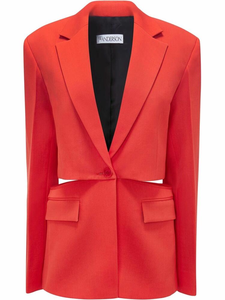 JW Anderson cutout single-breasted blazer - Red Cover