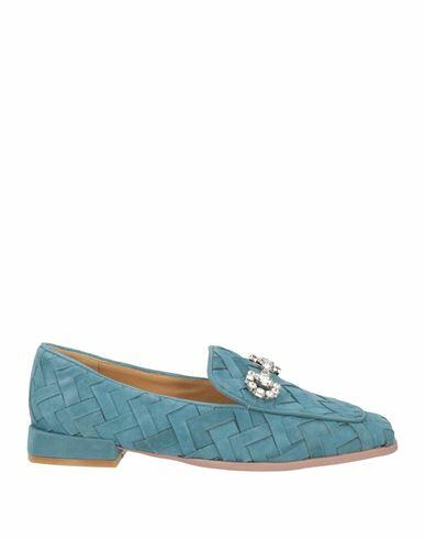 Alma En Pena. Woman Loafers Pastel blue Leather Cover