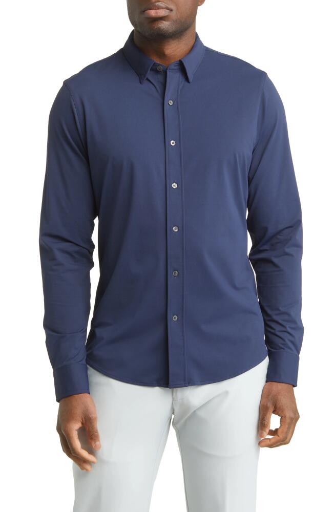 Rhone Commuter Slim Fit Button-Up Shirt in Navy Cover