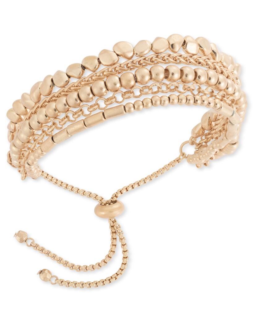 Style & Co Mixed Bead Statement Slider Bracelet, Created for Macy's - Gold Cover