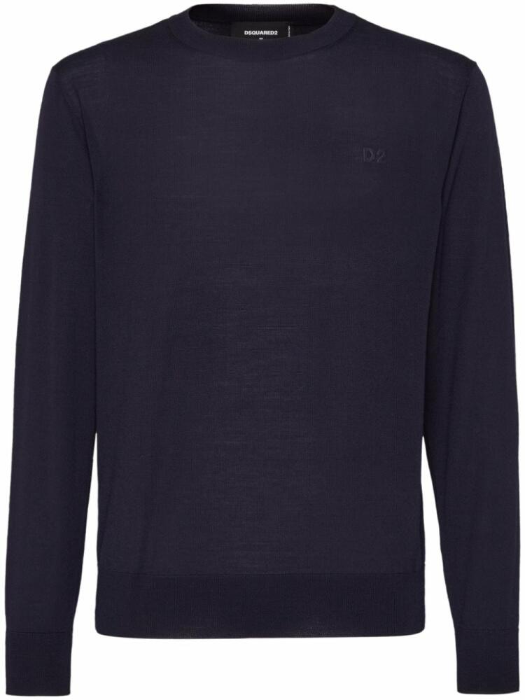 DSQUARED2 fine-knit crew-neck jumper - Blue Cover