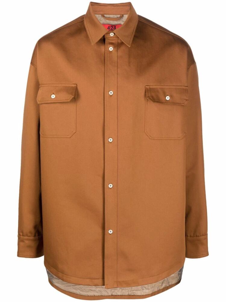 424 long-sleeve shirt jacket - Neutrals Cover