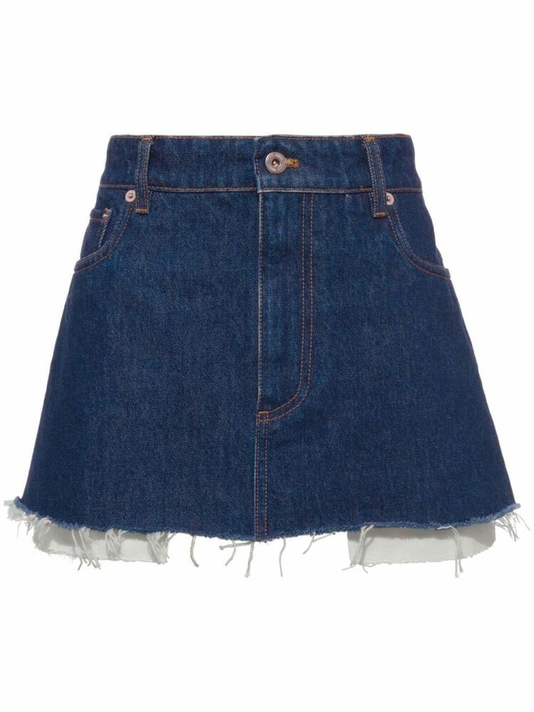 Miu Miu raw-cut denim mini skirt - Blue Cover