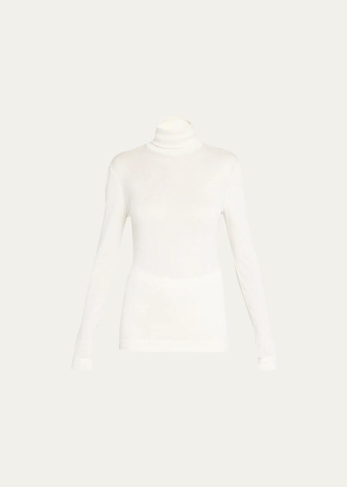 Hanro Silk-Cashmere Turtleneck Top Cover