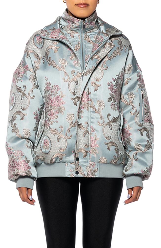 AZALEA WANG Brocade Bomber Jacket in Blue Cover